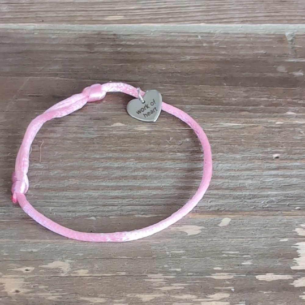 Pink Heart Charm Bracelet for Kids